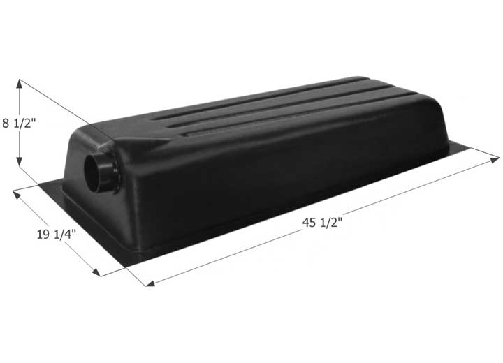Icon Technologies Limited RV Icon RV Waste Holding Tank - Left End Drain, 45.5"x19.25"x8.5", 3" Spigot Fitting, 21 Gallon Capacity