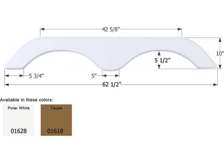 Icon Technologies Limited RV FENDER SKIRT, TANDEM, R-VISION, FS765, POLAR WHITE