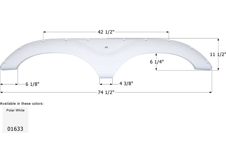 Icon Technologies Limited RV FENDER SKIRT, TANDEM, KEYSTONE, FS778, POLAR WHITE