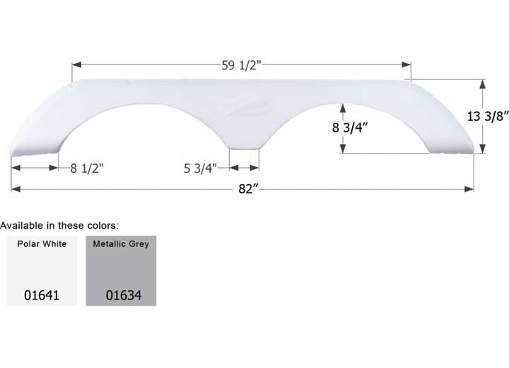 Icon Technologies Limited RV FENDER SKIRT, TANDEM, R-VISION, FS776, METALLIC GREY