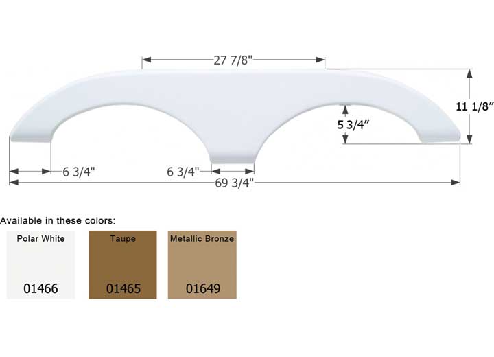 Icon Technologies Limited RV Icon Replacement Tandem Axle Fender Skirt for Keystone RVs - 69-3/4" x 11-1/8", Metallic Bronze