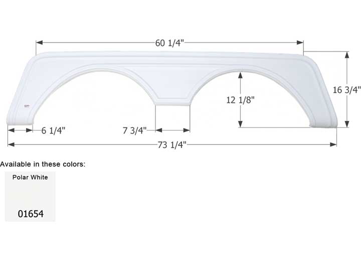 Icon Technologies Limited RV FENDER SKIRT, TANDEM, NEWMAR, FS784, POLAR WHITE