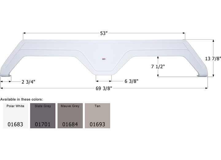 Icon Technologies Limited RV FENDER SKIRT, TANDEM, GLENDALE, FS788, MAUVE GREY