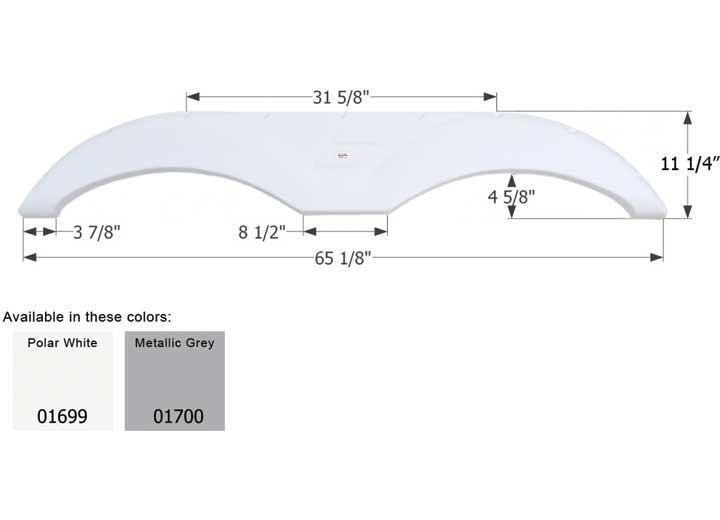 Icon Technologies Limited RV FENDER SKIRT, TANDEM, STARCRAFT, FS1699, METALLIC GREY