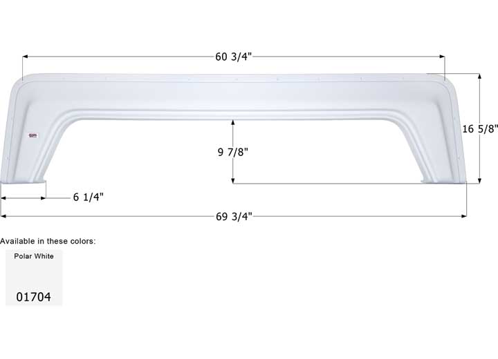 Icon Technologies Limited RV FENDER SKIRT, TANDEM, PLAYMOR, FS1704, POLAR WHITE