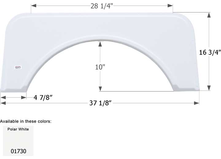 Icon Technologies Limited RV FENDER SKIRT, SINGLE, KIT, FS1730, POLAR WHITE