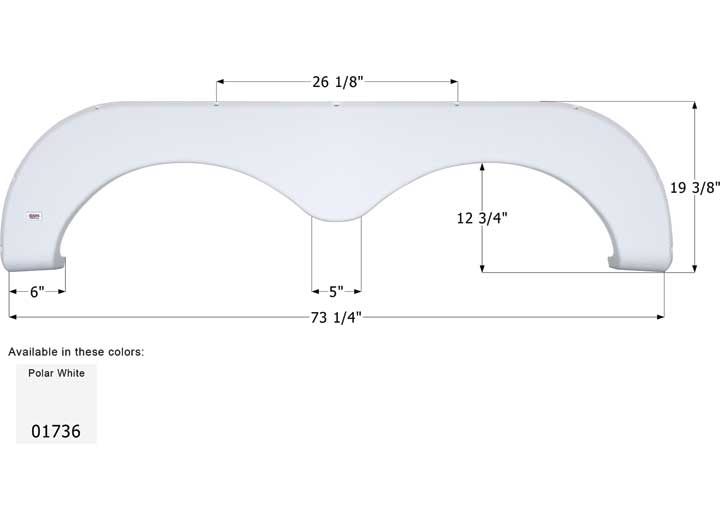 Icon Technologies Limited RV FENDER SKIRT, TANDEM, STARCRAFT, FS1736, POLAR WHITE