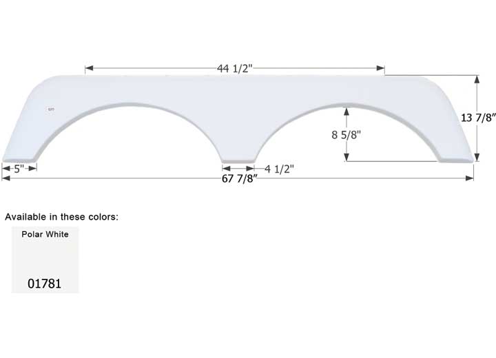 Icon Technologies Limited RV FENDER SKIRT, TANDEM, KZ, FS1781, POLAR WHITE