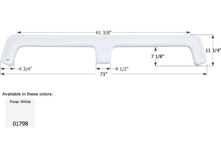 Icon Technologies Limited RV FENDER SKIRT, TANDEM, COBRA, FS1798, POLAR WHITE