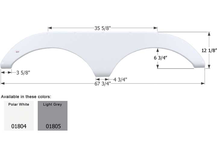 Icon Technologies Limited RV FENDER SKIRT, TANDEM, PILGRIM, FS1804, POLAR WHITE