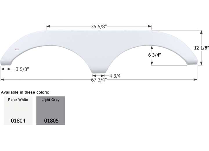 Icon Technologies Limited RV FENDER SKIRT, TANDEM, PILGRIM, FS1804, LIGHT GREY