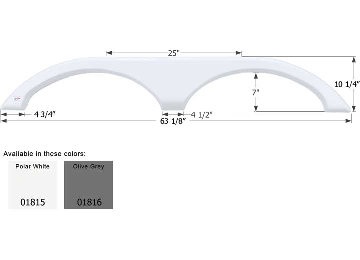 Icon Technologies Limited RV FENDER SKIRT, TANDEM, FLEETWOOD, FS1815, OLIVE GREY