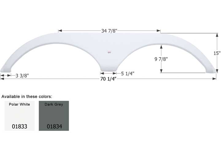 Icon Technologies Limited RV FENDER SKIRT, TANDEM, PILGRIM, FS1833, DARK GREY