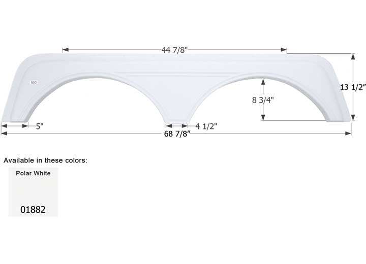 Icon Technologies Limited RV FENDER SKIRT, TANDEM, KZ, FS1882, POLAR WHITE