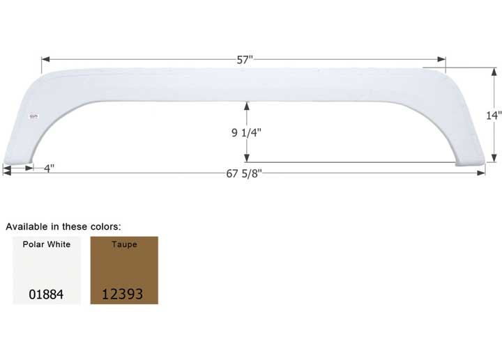 Icon Technologies Limited RV FENDER SKIRT, TANDEM, KZ, FS1884, POLAR WHITE