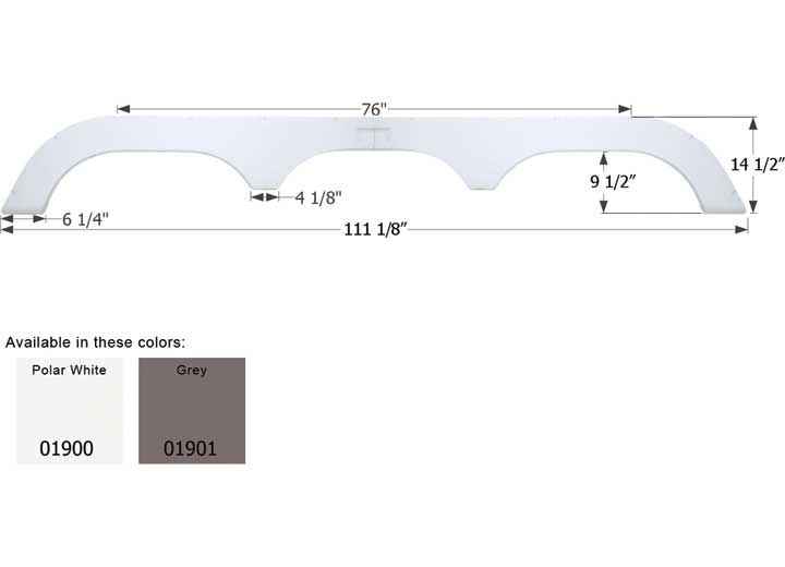 Icon Technologies Limited RV FENDER SKIRT, TRIPLE, FLEETWOOD, FS1900, POLAR WHITE