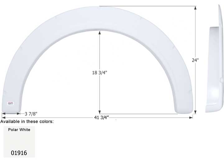 Icon Technologies Limited RV FENDER SKIRT, SINGLE, FLEETWOOD, FS1916, POLAR WHITE
