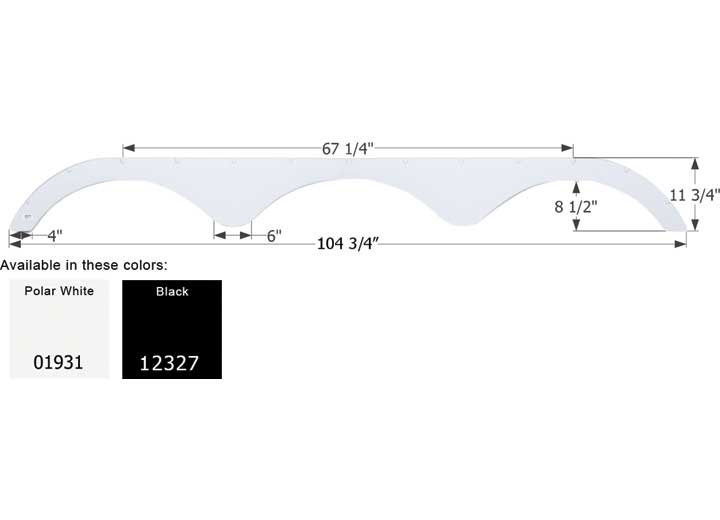 Icon Technologies Limited RV Icon Replacement Triple Axle Fender Skirt for Heartland RVs - Polar White