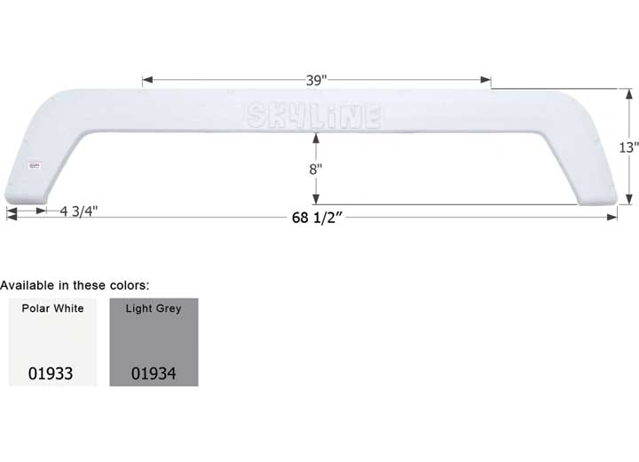 Icon Technologies Limited RV Icon Replacement Tandem Axle Fender Skirt for Layton Skyline RVs - Polar White