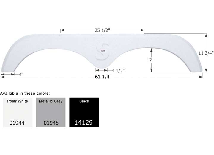 Icon Technologies Limited RV FENDER SKIRT, TANDEM, FOREST RIVER, FS1944, METALLIC GREY