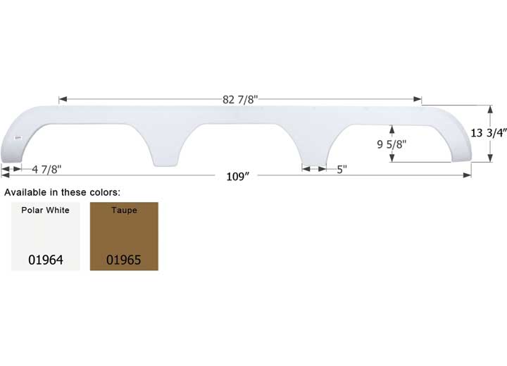 Icon Technologies Limited RV Icon Replacement Triple Axle Fender Skirt for Travel Supreme RVs - Polar White