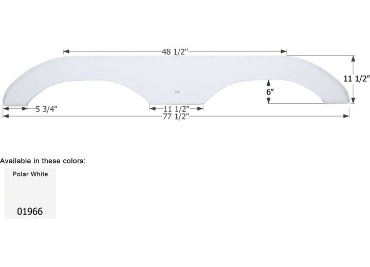 Icon Technologies Limited RV FENDER SKIRT, TANDEM, SUNVALLEY, FS1966, POLAR WHITE