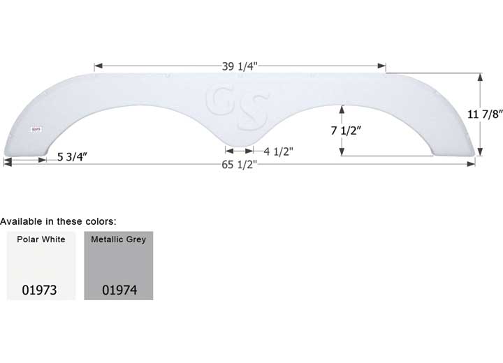 Icon Technologies Limited RV FENDER SKIRT, TANDEM, FOREST RIVER, FS1973, POLAR WHITE