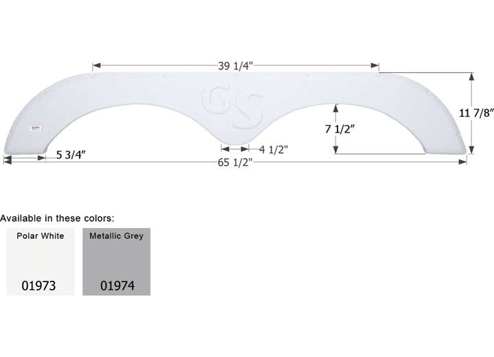 Icon Technologies Limited RV FENDER SKIRT, TANDEM, FOREST RIVER, FS1973, METALLIC GREY