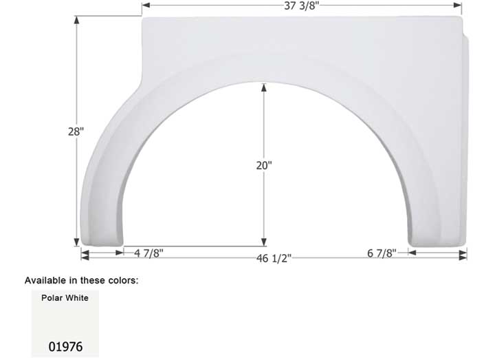 Icon Technologies Limited RV FENDER SKIRT, SINGLE, DAMON, FS1975, UNPAINTED, LH