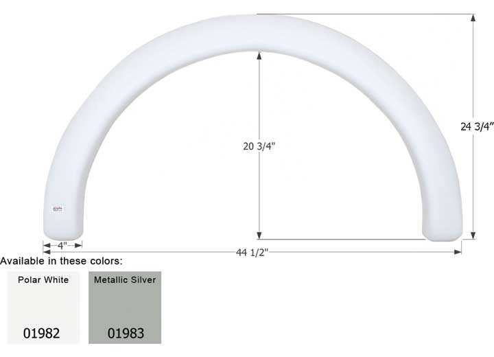 Icon Technologies Limited RV FENDER SKIRT, SINGLE, COACHMEN, FS1982, POLAR WHITE