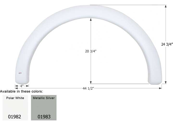 Icon Technologies Limited RV FENDER SKIRT, SINGLE, COACHMEN, FS1982, METALLIC SILVER