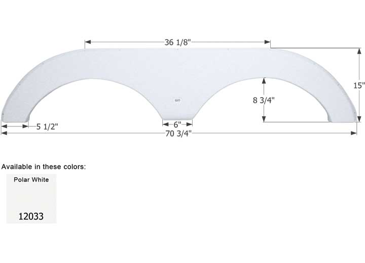 Icon Technologies Limited RV Icon Replacement Tandem Axle Fender Skirt for Forest River Cherokee RVs - Polar White
