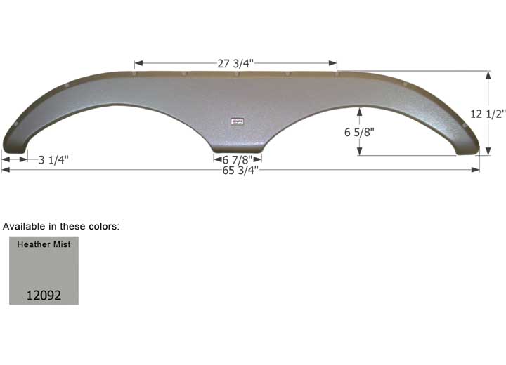 Icon Technologies Limited RV FENDER SKIRT, TANDEM, GULF STREAM, FS2092, HEATHER MIST MET