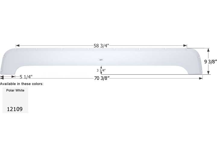 Icon Technologies Limited RV FENDER SKIRT, TANDEM, DUTCHMEN, FS2109, POLAR WHITE