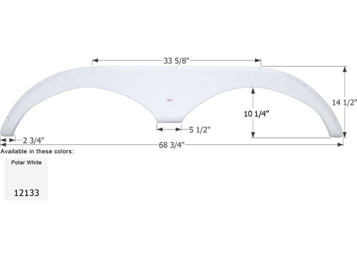 Icon Technologies Limited RV FENDER SKIRT, TANDEM, KADDY KRUISER, FS2133, POLAR WHITE