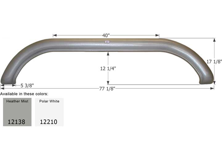 Icon Technologies Limited RV FENDER SKIRT, TANDEM, DRV, FS2138, HEATHER MIST MET