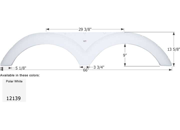 Icon Technologies Limited RV FENDER SKIRT, TANDEM, CRUISER, FS2139, POLAR WHITE