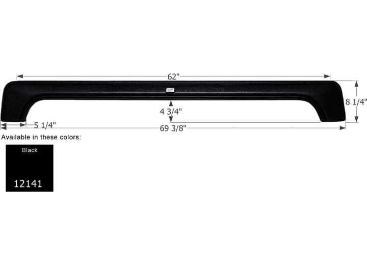 Icon Technologies Limited RV Icon Replacement Tandem Axle Fender Skirt for Fleetwood RVs - Black