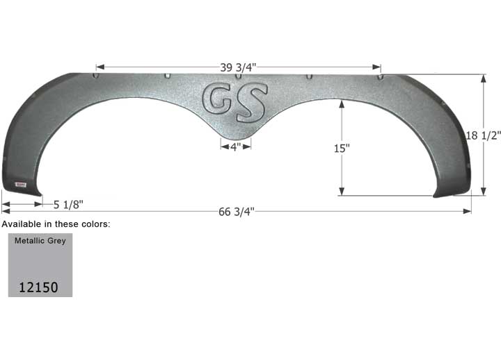 Icon Technologies Limited RV FENDER SKIRT, TANDEM, FOREST RIVER, FS2150, METALLIC GREY