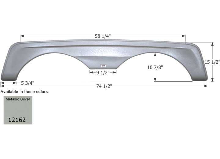 Icon Technologies Limited RV FENDER SKIRT, TANDEM, HOLIDAY RAMBLER, FS2162, MET. SILVER