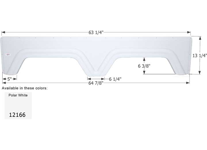 Icon Technologies Limited RV FENDER SKIRT, TANDEM, GLENDALE, FS2166, POLAR WHITE