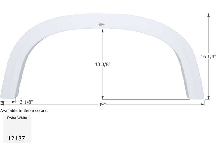 Icon Technologies Limited RV FENDER SKIRT, SINGLE, FOUR WINDS, FS2187, POLAR WHITE