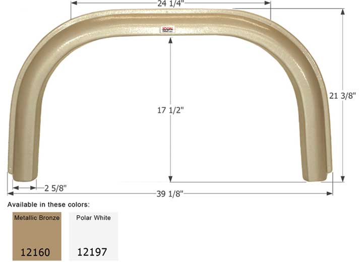 Icon Technologies Limited RV FENDER SKIRT, SINGLE, FLEETWOOD, FS2160, POLAR WHITE