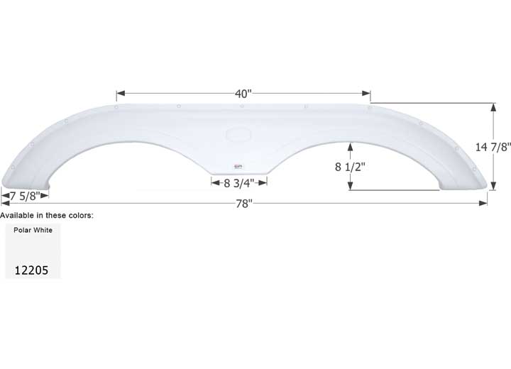 Icon Technologies Limited RV FENDER SKIRT, TANDEM, THOR, FS2205, POLAR WHITE