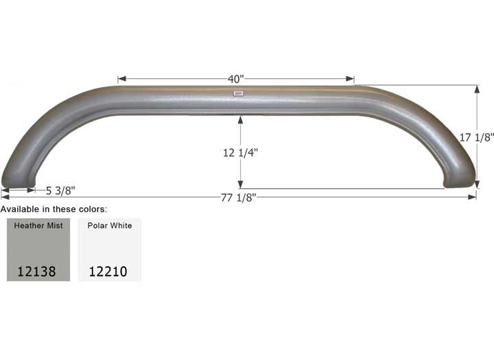 Icon Technologies Limited RV FENDER SKIRT, TANDEM, DRV, FS2138, POLAR WHITE