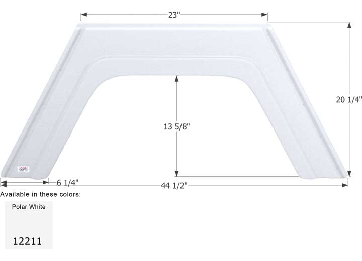 Icon Technologies Limited RV FENDER SKIRT, SINGLE, GLENDALE, FS2211, POLAR WHITE