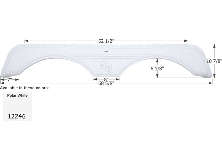 Icon Technologies Limited RV FENDER SKIRT, TANDEM, SUNNYBROOK, FS2246, POLAR WHITE