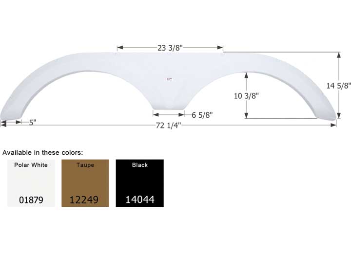 Icon Technologies Limited RV Icon Replacement Tandem Axle Fender Skirt for Jayco RVs - 72-1/4" x 14-5/8", Taupe