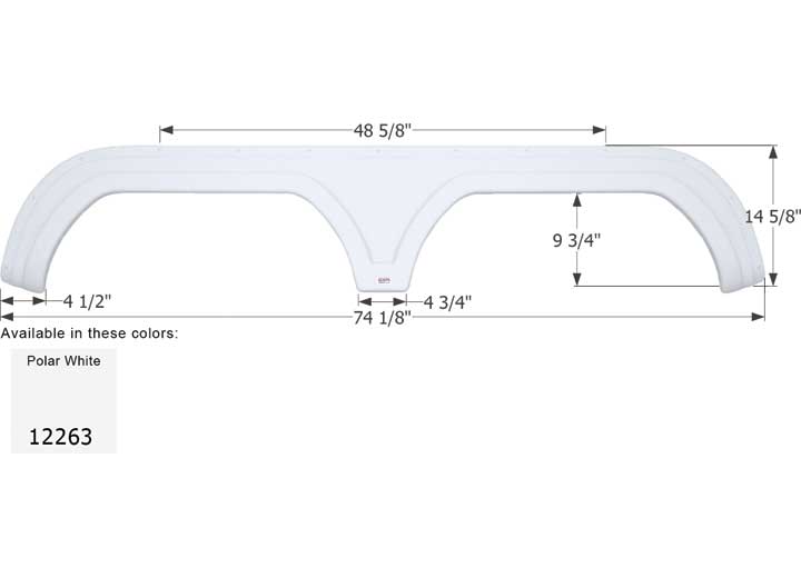 Icon Technologies Limited RV FENDER SKIRT, TANDEM, TRAVEL SUPREME, FS2263, POLAR WHITE