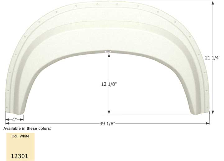 Icon Technologies Limited RV FENDER SKIRT, SINGLE, FRONTIER, FS2301, COLONIAL WHITE